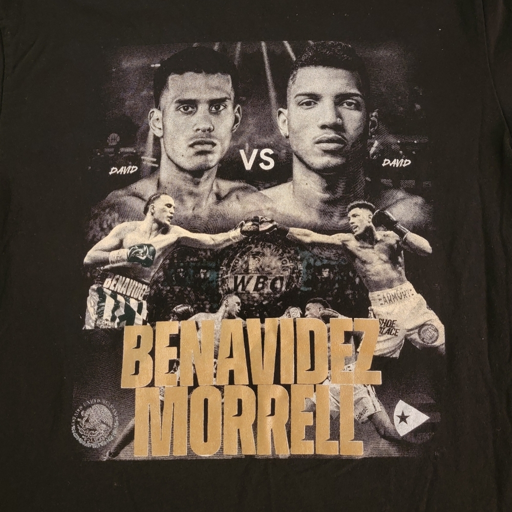Benavidez Morrell BOXING Graphic T SHIRT Fight Las Vegas PRE-OWNED SIZE LARGE